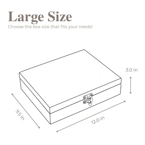 Wooden Keepsake Box - Walnut Large Memory Storage Organizer