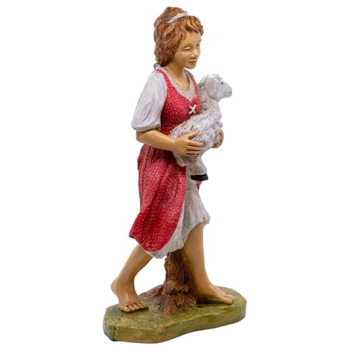 12-Inch Shepherd with Lamb Nativity Scene Figurine | Christmas Holiday Decor