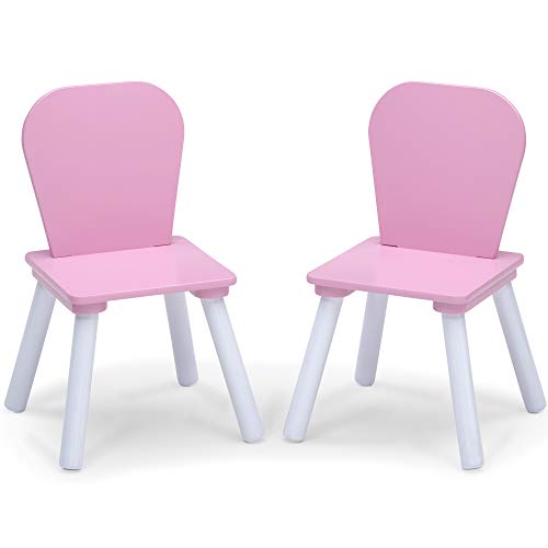Delta Children 4-Piece Toddler Playroom Set, Pink/White