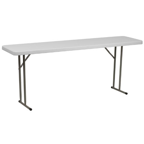 6 ft Plastic Folding Training Table - White, Waterproof, No Assembly