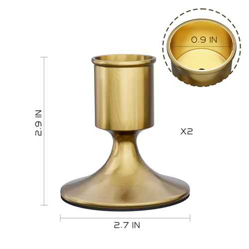 Gold Taper Candle Holders Set of 2, Gold Candlestick Holders,Vintage Metal Candle Stick for Dinner Room Table Centerpiece or Mantel Wedding Christmas Birthday Party Party