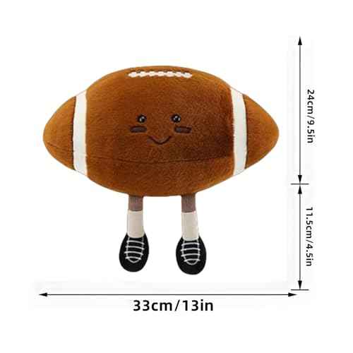 11inch Football Plush Toys,Rugby Stuffed Sports Balls Toy,with feet Creative Soccer Doll,Cute Fun Soft Plush Ball,Plush Stuffed Spherical Soft Toys Sports Throw Pillow Cushion Kids Gift (Rugby)