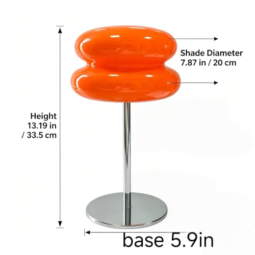 Xiaojuande Orange Glass Mushroom Lamp 01-Orange - Dimmable USB Table Light