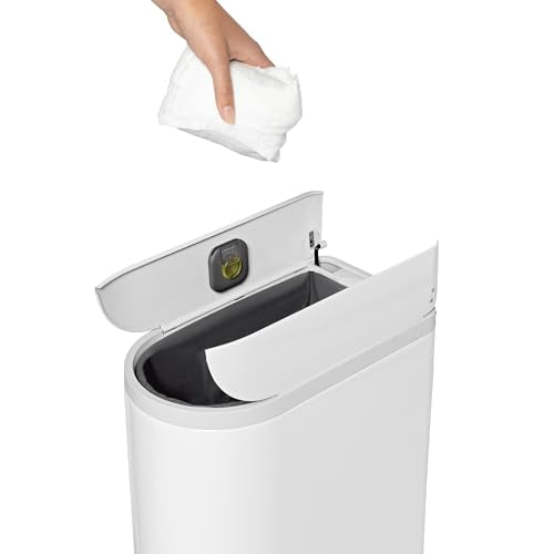 simplehuman Butterfly Step Can 18L Diaper Trash Bin with Odor Control, Silent Close