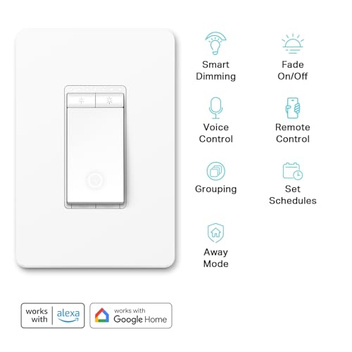 Smart Dimmer Switch - Single Pole, Alexa Compatible, 3 Pack, Neutral Wire Required