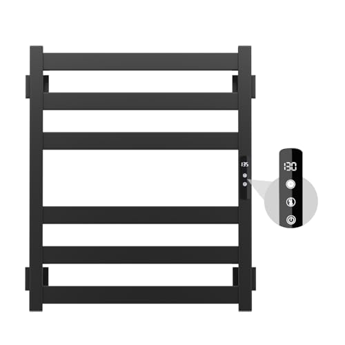 Colliford 26 Inch Stainless Steel Towel Warmer Rack with 6 Bars - Wall Mount or Plug-In