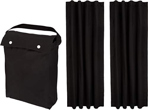 Amazon Basics Portable Blackout Curtain Shade 2-Pack for Windows, Suction Cups, 127x198cm, Black, Variation: Black / 2-Pack