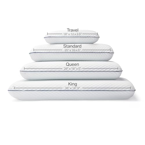 King Size Cooling Gel Memory Foam Pillow with Washable Cover - Support for Side & Back Sleepers