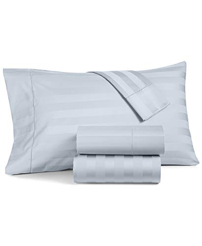 Charter Club Damask Stripe Queen Sheet Set - 550 Thread Count Supima Cotton, Light Blue