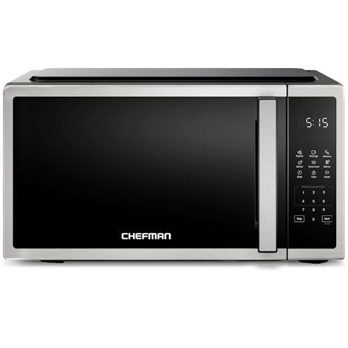 Chefman Compact Countertop Microwave 0.7 Cu Ft - Stainless Steel, 700W