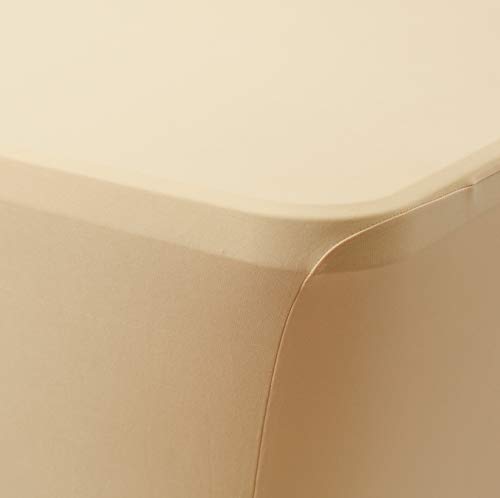 Obstal 6ft Stretch Spandex Table Cover for Standard Folding Tables - Universal Rectangular Fitted Tablecloth Protector for Party （Champagne, 72 Length x 30 Width x 30 Height Inches）