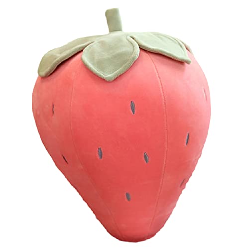 Cute Fruit Kids Pillow Stuffed Strawberry Plush Pillows Super Soft Girls Pillows Cushion Seat for Kids Toys (Pink,13.7''/35cm)1 Count (Pack of 1)