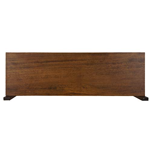 Walnut Mid-Century Wall Shelf - 24x8x24 Inch Double Tier Storage & Display