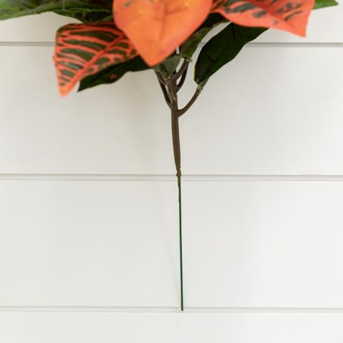 Artificial Croton Plants Set of 6 - Real Touch Faux Indoor Garden Decor