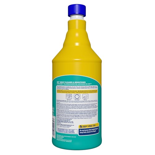 Zep Grout Cleaner & Brightener - Deep Stain Removal, 32 oz Pack of 4