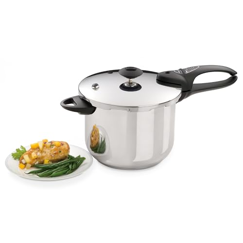 Presto 01365 Stainless Steel Pressure Cooker 6 Quart, Metallic Finish
