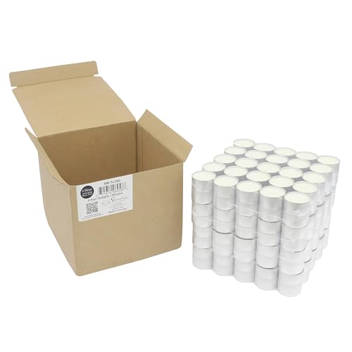 200 Pack Unscented Long Burning White Tealight Candles - Smokeless, 6-7 Hour Burn Time