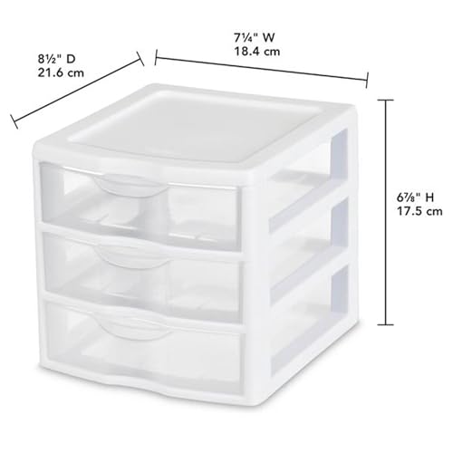 Sterilite 6-Pack Small Clearview Plastic Drawer Organizers for Desk, Office, Home