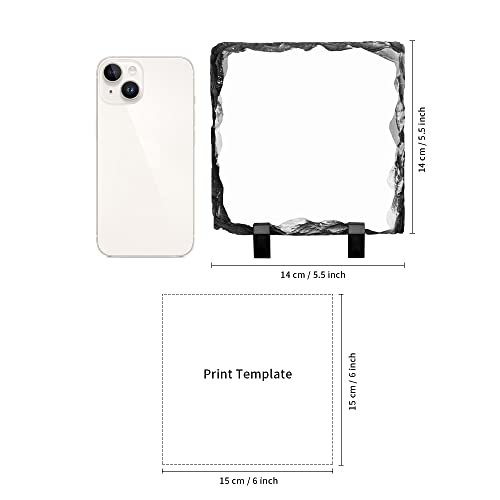 PYD Life 12 Pack Sublimation Blanks Photo Slates Frame Rock 5.5" x