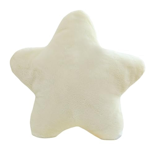 zhidiloveyou Star Pillow Plush White, Stuffed Star Shaped Pillow Cute Toy for Kids 15.7 inch