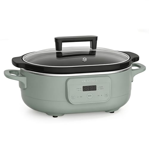 6 Quart Programmable Slow Cooker with Removable Nonstick Pot - Olive Variation