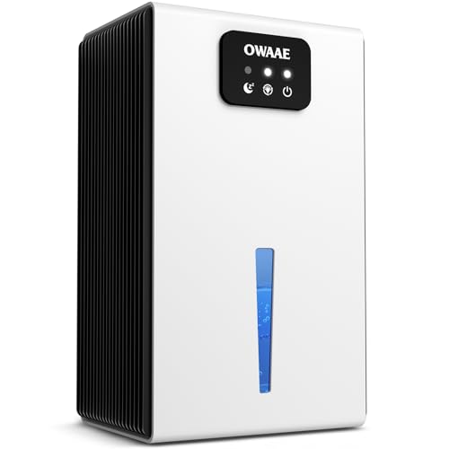 OWAAE White Dehumidifier for Home 1000 Sq Ft Sleep Mode Auto Shutoff