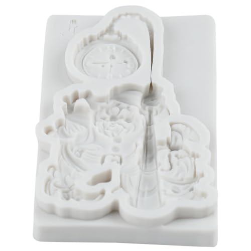 Christmas Santa Claus Silicone Fondant Mold – Vintage Clock Style K