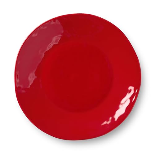 Berry Red Christmas Round Stoneware Serving Platter, 13in, Microwave & Dishwasher Safe