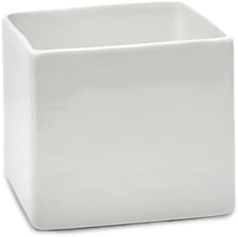 Glossy White Ceramic Vase - Modern Home Decor Centerpiece for Weddings & Events, 5" Tall