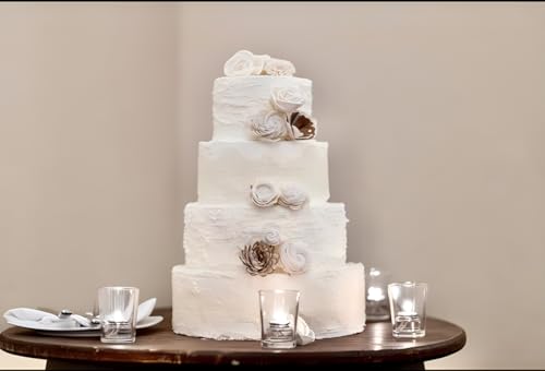 Crafare 5-Tier Round Foam Cake Dummies Set for Wedding & Party Decorations