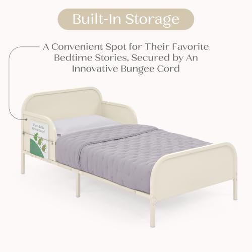 Delta Children Magic Magnet Toddler Bed with Book Storage - Oatmeal