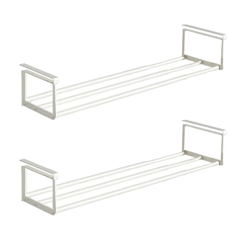 Adjustable Expandable Shoe Rack Organizer 2 Pack White Under Cabinet Storage