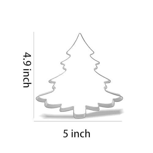 Keewah 5-Inch Stainless Steel Christmas Tree Cookie Cutter for Baking & Crafts