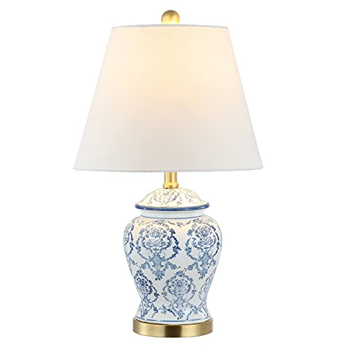 Juliana Chinoiserie Ceramic Table Lamp - Blue and White Urn Style, 22.25"