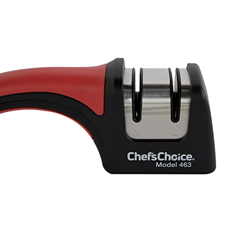 Chef'sChoice 2-Stage Manual Knife Sharpener for 15-Degree and Serrated Knives, Pronto Hone, Black