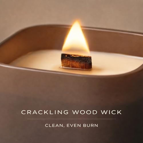 Scented Soy Candle Gift Set with Crackling Wood Wicks - Gardenia, Hilton Garden & Rose Oud - 3 x 9.8oz