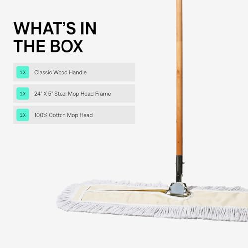 24-Inch Commercial Dust Mop for Hardwood Floors - Cotton & Nylon, Industrial Floor Sweeper