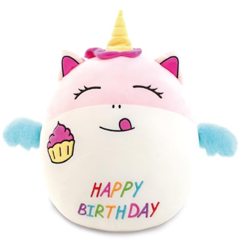 17" Birthday Unicorn Plush Pillow Cute Soft Unicorn Stuffed Animal Pillow Happy Birthday Gifts for Kids Girls and Boys