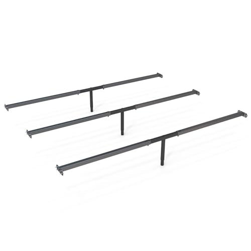 BaiNong Adjustable Queen Bed Frame Support System 58-68 inch 3-Pack Black
