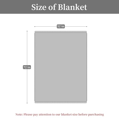 Jacquard Letter H Throw Blanket for Couch - Gray with Green Undertones, 52x72