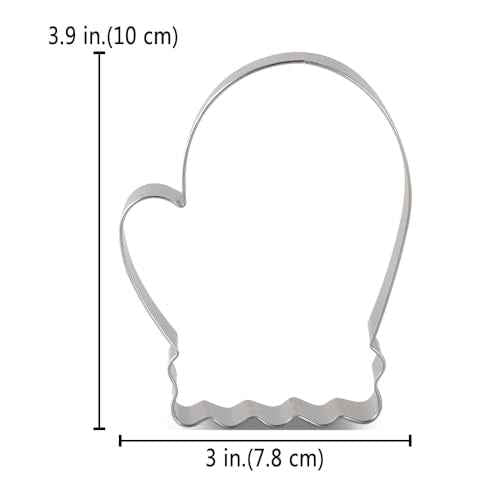 LILIAO Christmas Winter Mitten Cookie Cutter - 3.1 x 4 inches - Stainless Steel