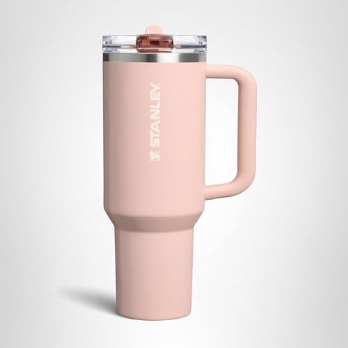 STANLEY Quencher ProTour Flip Straw Tumbler with Leakproof Lid 40 oz | Built-In Straw and Handle | Cup Holder Compatible for Travel | Insulated Stainless Steel Cup | BPA-Free | Peach Whip Gloss