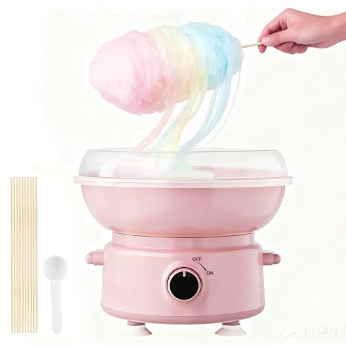 Mini Cotton Candy Machine for Kids & Family with 10 Sticks & Sugar Scoop