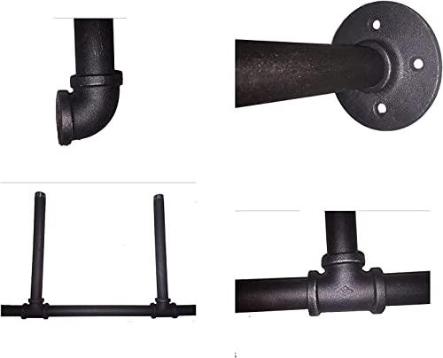 Industrial Pipe Wall Shelf Set - 14-Inch Deep DIY Open Bookshelf, Hanging & Standing Options, 2-Piece