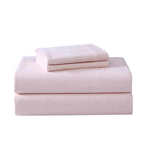 Twin Sheet Set with Fitted Sheet & Pillowcase - Bright Blush