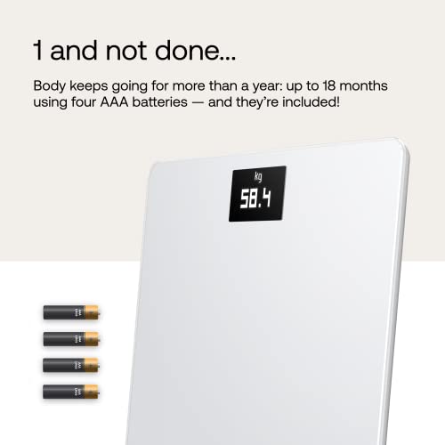 Withings Body Wi-Fi Smart Digital Scale with Pregnancy & Baby Modes - White / 1 Pack