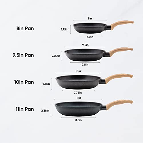 IRIS USA, Inc. Cast Aluminum Nonstick Frying Pan Skillet with Soft Touch Handle, 10 inch Fry Pan