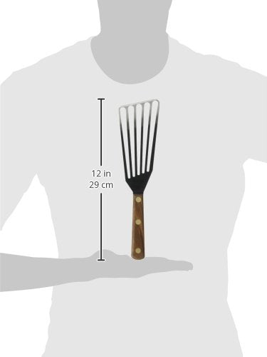 Lamson Slotted Fish Spatula – Flexible Stainless Steel Turner with Walnut Handle – Right-Hand Model