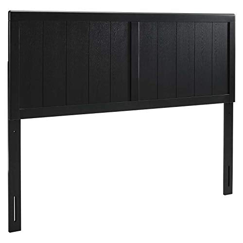Twin Wood Headboard for Bed Frame - Mid-Century Modern, Black