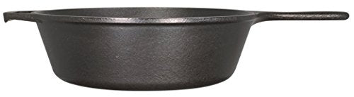 Lodge 5 Quart Pre-Seasoned Cast Iron Deep Skillet - Durable American Made Cookware